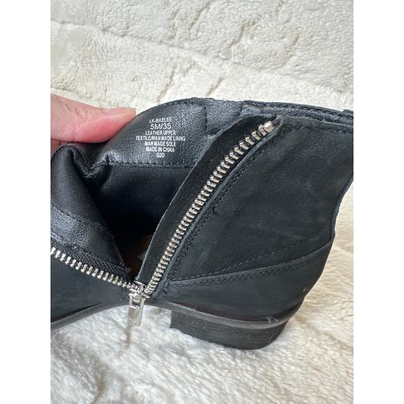 Lucky Brand Baelee Boot 5 M Suede Leather Stacked Heel Biker Festival Ankle Boot - Picture 5 of 6